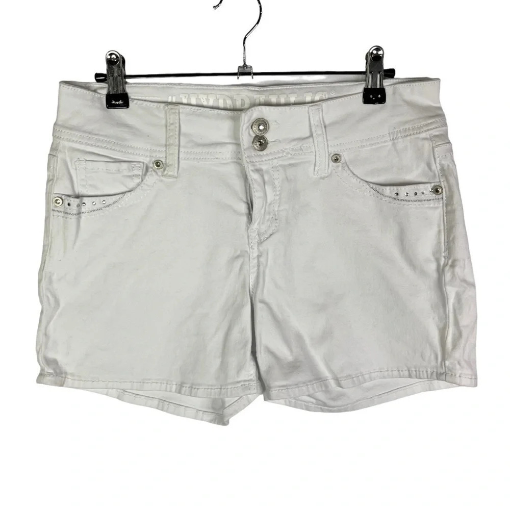 Hydraulic Lola Curvy White Denim Y2K Jean Shorts 10